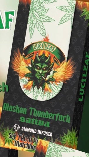 LuciLeaf 5ct Diamond Infused THC-A Pre Roll with Matchbox Kit Display 6 Ct.