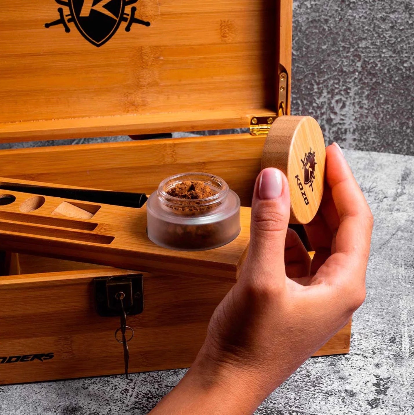 XL Wooden Hinges Stash Box
