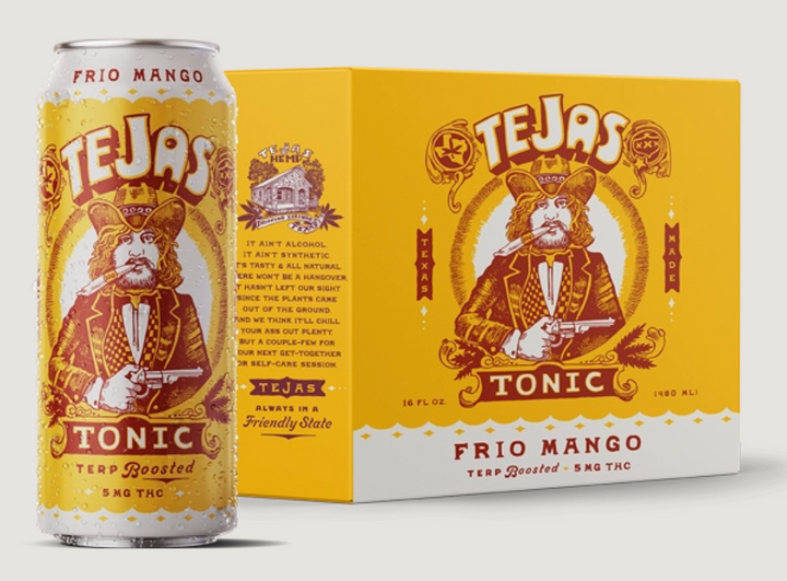 Tejas Tonic 4 Pack - 16oz 25mg  CBD/5mg THC- Frio mango