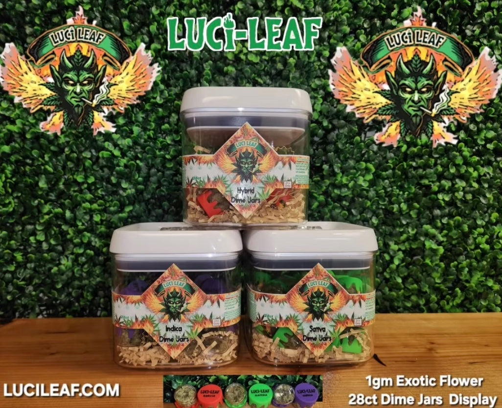 LuciLeaf THC-A Dime Jars - 1gm flower Display 28 Ct.