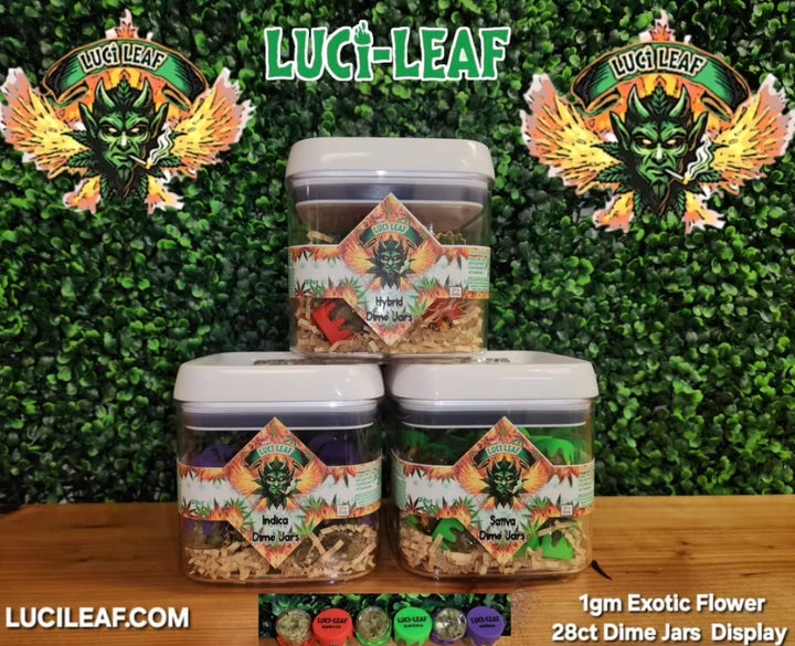 LuciLeaf THC-A Dime Jars - 1gm flower Display 28 Ct.