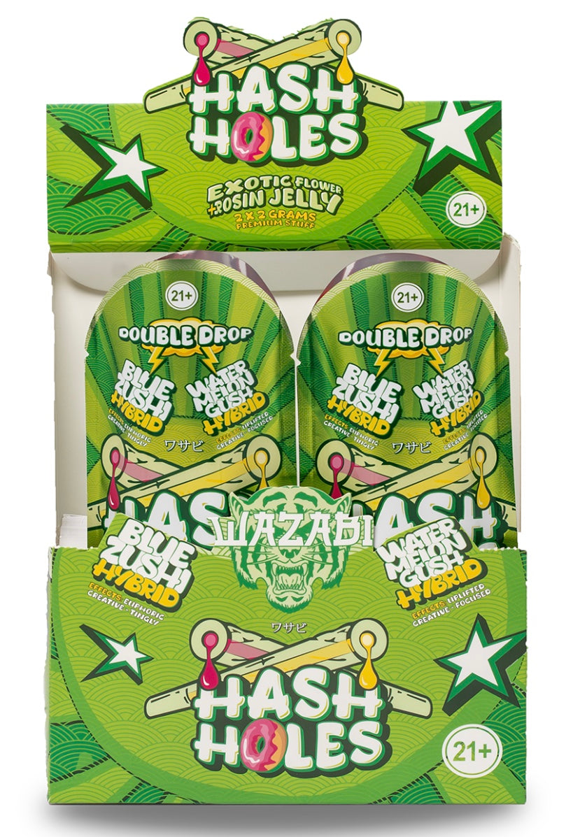 WAZABI EXOTICS 2G HASH HOLE DOUBLE DROP PREROLLS 2CT 10/PK