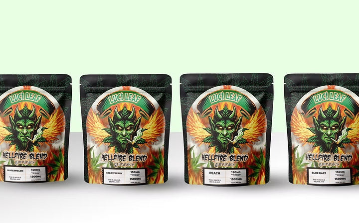 Luci-Leaf 1500mg Hellfire Blend Gummies Display 10 Ct.