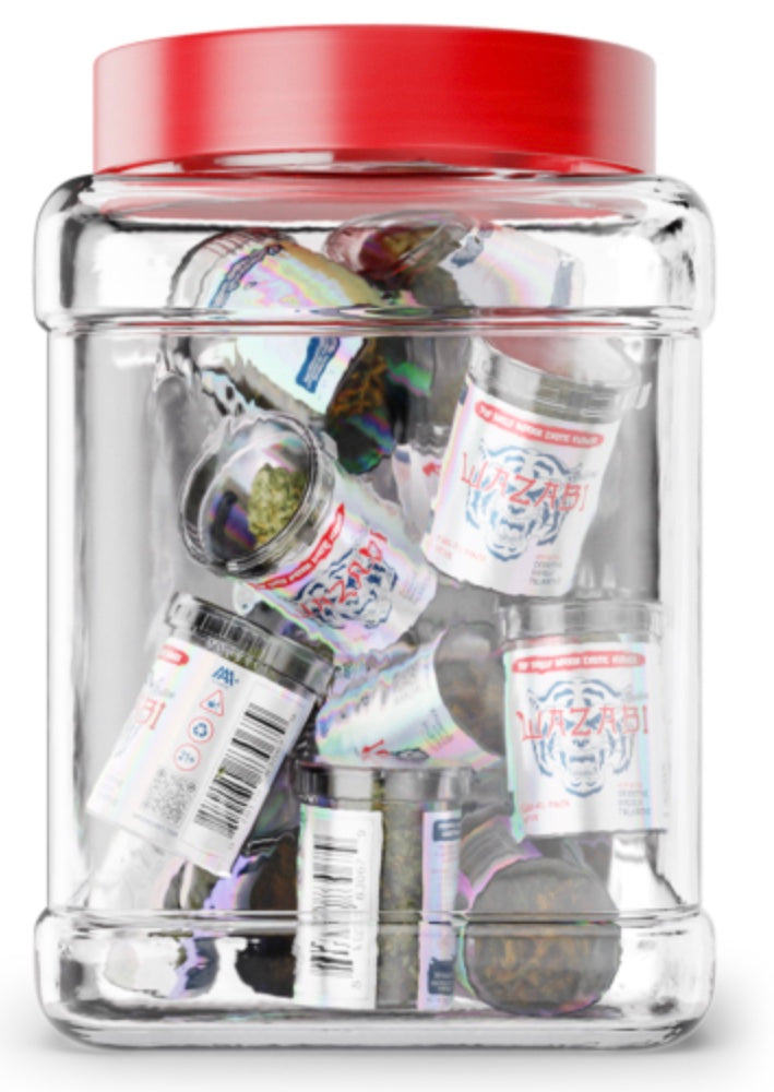 WAZABI EXOTICS 1G FLOWER JAR 15/PK – (3 IN 1 JAR)