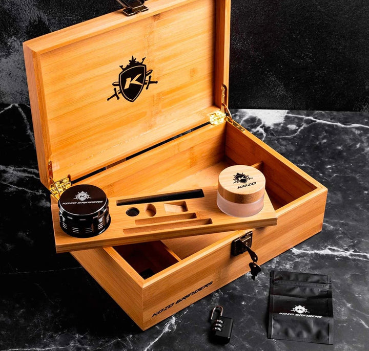 XL Wooden Hinges Stash Box